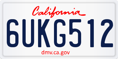CA license plate 6UKG512