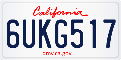 CA license plate 6UKG517