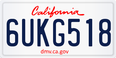 CA license plate 6UKG518