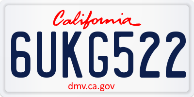 CA license plate 6UKG522