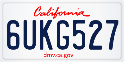 CA license plate 6UKG527