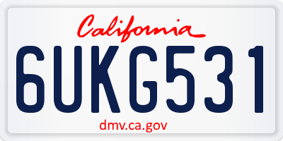 CA license plate 6UKG531