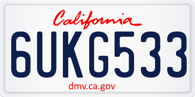 CA license plate 6UKG533