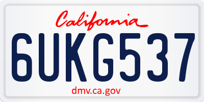 CA license plate 6UKG537