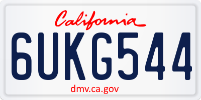 CA license plate 6UKG544