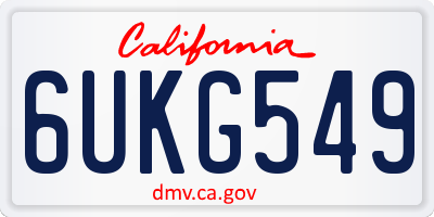 CA license plate 6UKG549