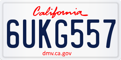 CA license plate 6UKG557