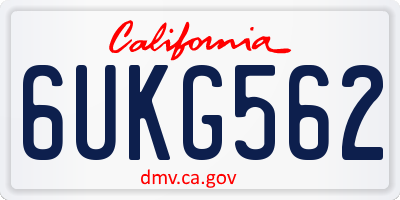 CA license plate 6UKG562