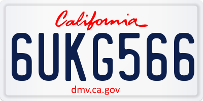CA license plate 6UKG566