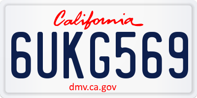 CA license plate 6UKG569
