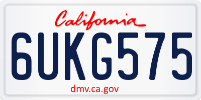 CA license plate 6UKG575