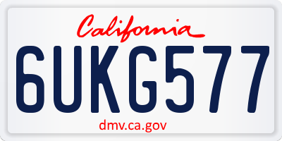 CA license plate 6UKG577