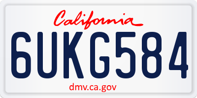 CA license plate 6UKG584