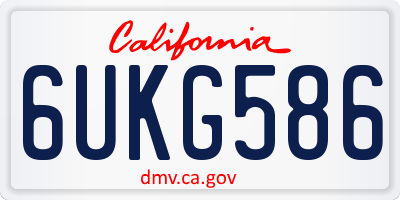 CA license plate 6UKG586