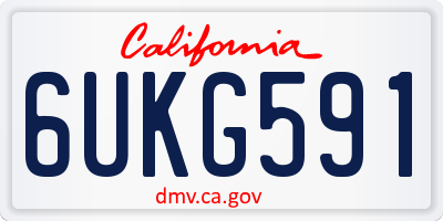 CA license plate 6UKG591