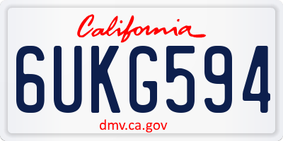 CA license plate 6UKG594