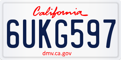 CA license plate 6UKG597