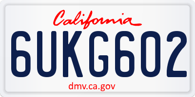 CA license plate 6UKG602