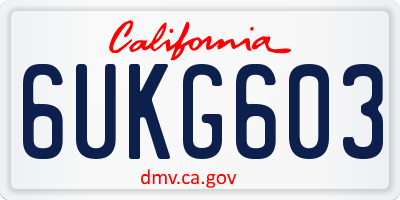 CA license plate 6UKG603