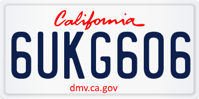 CA license plate 6UKG606
