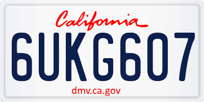 CA license plate 6UKG607