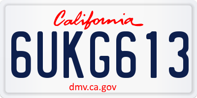 CA license plate 6UKG613