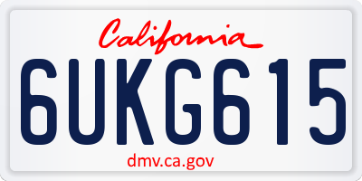 CA license plate 6UKG615