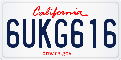 CA license plate 6UKG616