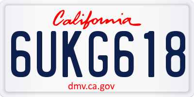 CA license plate 6UKG618