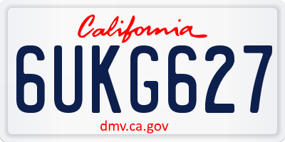 CA license plate 6UKG627