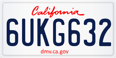 CA license plate 6UKG632