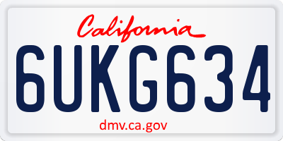 CA license plate 6UKG634