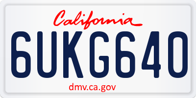 CA license plate 6UKG640