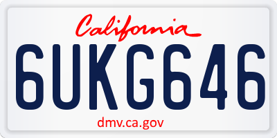 CA license plate 6UKG646