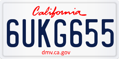 CA license plate 6UKG655