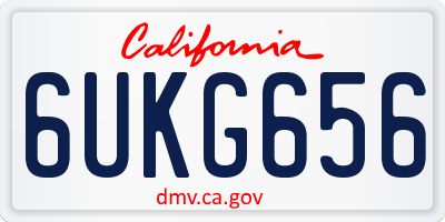 CA license plate 6UKG656