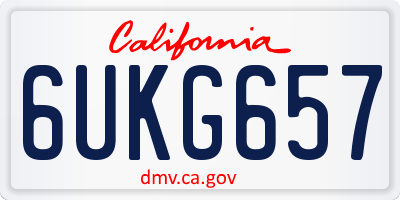 CA license plate 6UKG657