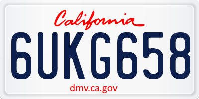 CA license plate 6UKG658