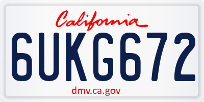 CA license plate 6UKG672