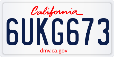 CA license plate 6UKG673