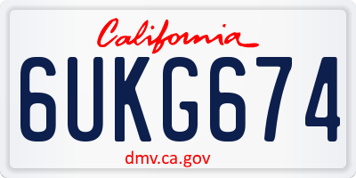 CA license plate 6UKG674