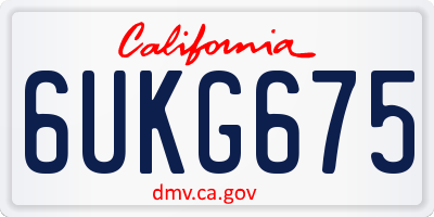 CA license plate 6UKG675