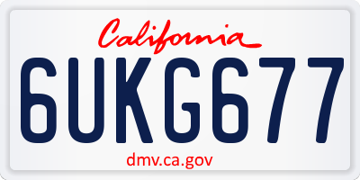 CA license plate 6UKG677