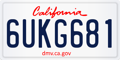 CA license plate 6UKG681