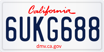 CA license plate 6UKG688