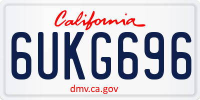 CA license plate 6UKG696