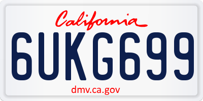 CA license plate 6UKG699