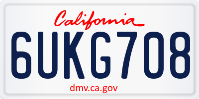 CA license plate 6UKG708