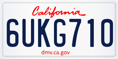 CA license plate 6UKG710