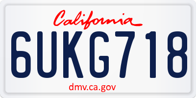 CA license plate 6UKG718